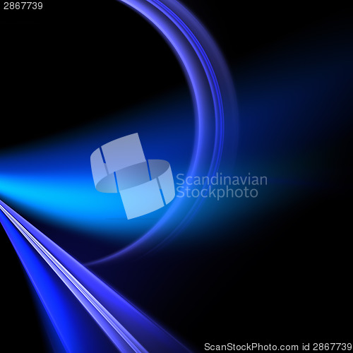 Image of Blue Fractal Spiral Abstract