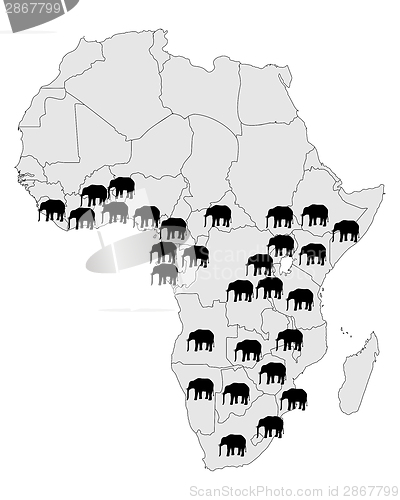 Image of African elephant range