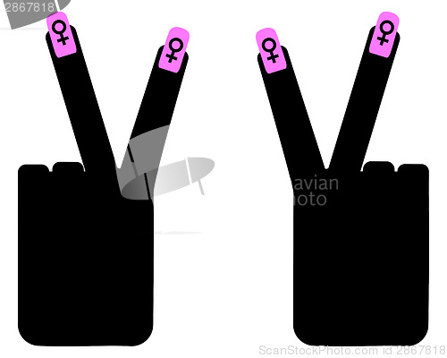 Image of Hand sign victory