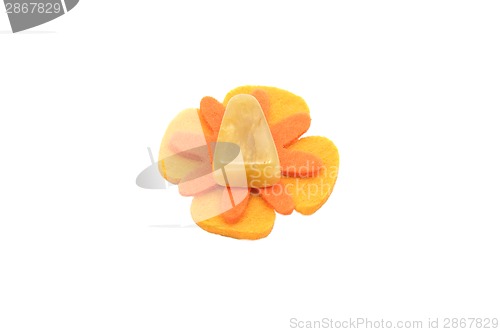 Image of Orange calcite on felt