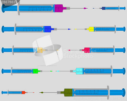 Image of Illustration of filled injections on gray background