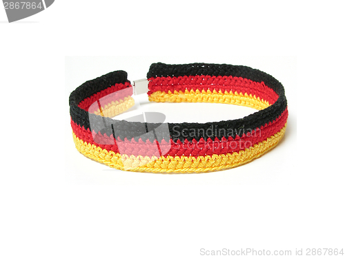 Image of Hand worked crocheted collar in the colour of germanys flag