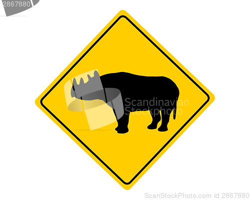 Image of Black rhino warning sign