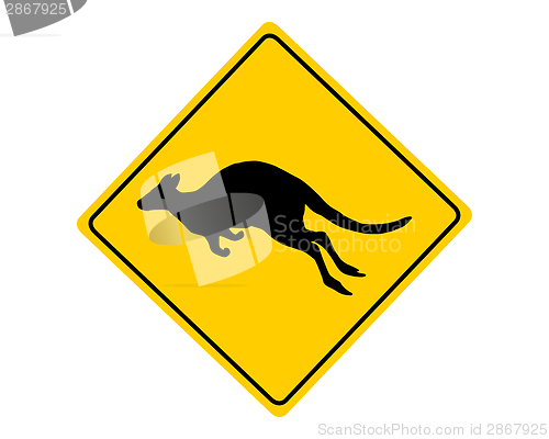 Image of Kangaroo warning sign