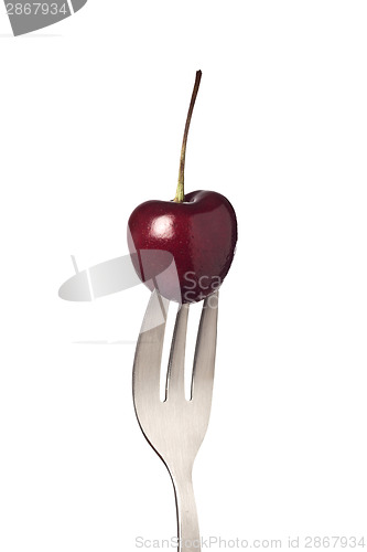 Image of Cherry held by a fork