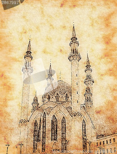 Image of The Kul Sharif mosque vintage background