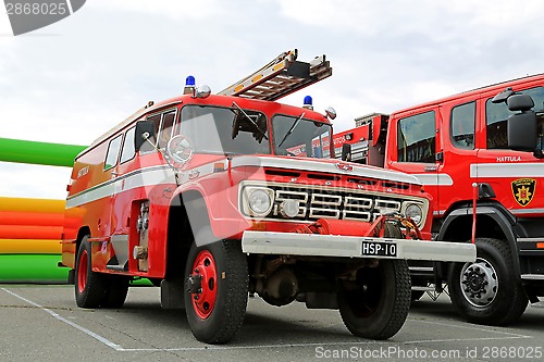 Image of Vintage Ford Fire Truck in a Show