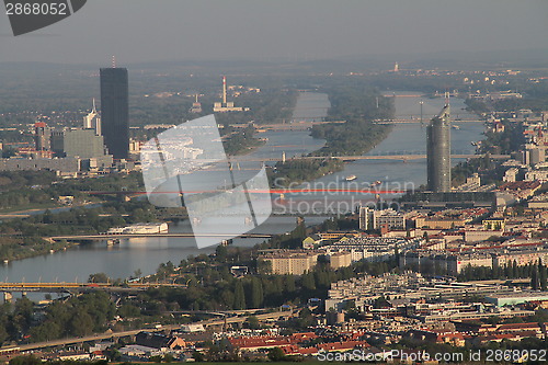 Image of Vienna and the Danube river