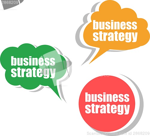 Image of business strategy. Set of stickers, labels, tags. Template for infographics