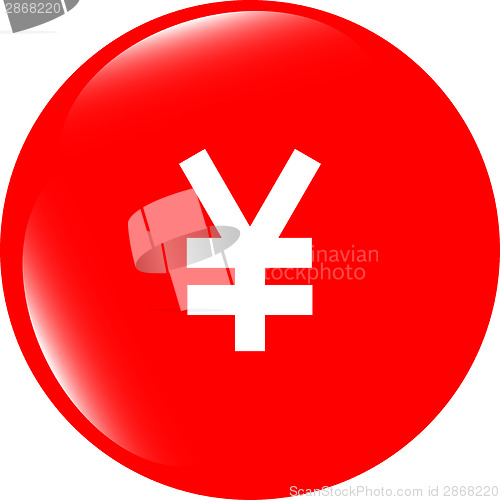 Image of Yen JPY sign icon. web app button. shiny button