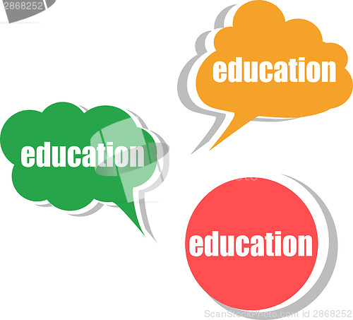 Image of education. Set of stickers, labels, tags. Template for infographics