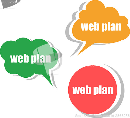 Image of web plan. Set of stickers, labels, tags. Template for infographics