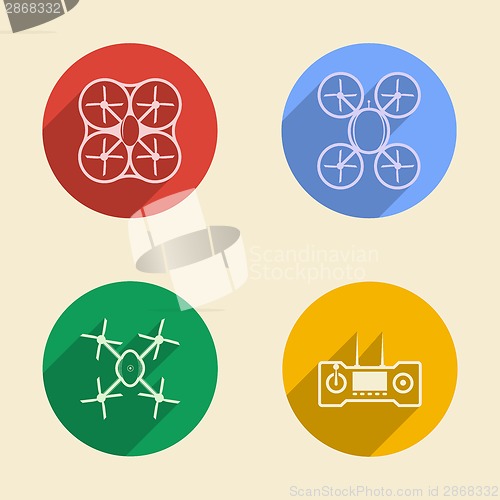 Image of Colored vector icons for quadrocopter