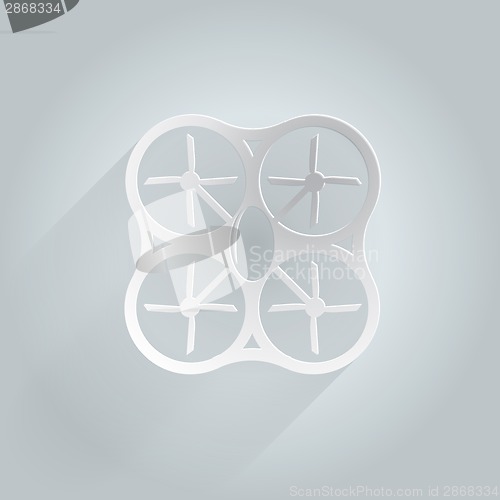 Image of Flat vector icon for white quadrocopter