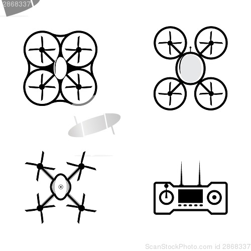 Image of Vector icons for quadrocopter