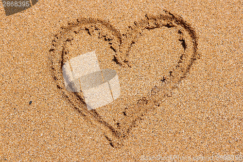 Image of Heart shape on sand
