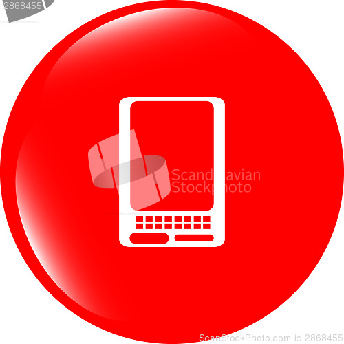 Image of web icon button with smart phone