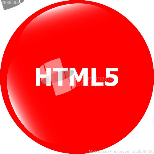 Image of html 5 sign icon. Programming language symbol. Circles buttons