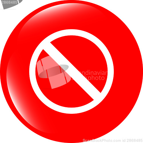 Image of not allowed sign web icon, button isolated on white