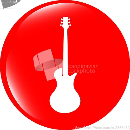 Image of Guitar icon button isolated