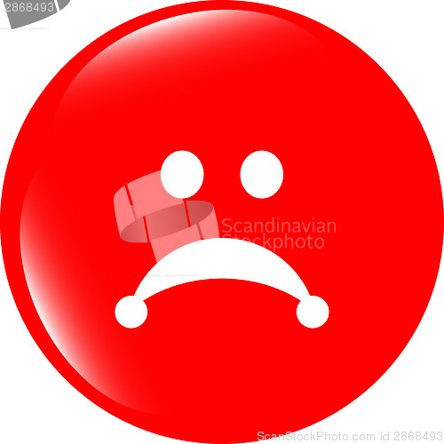 Image of Sad icon (button) isolated on white background