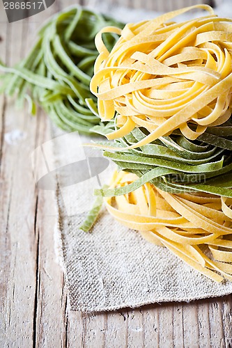 Image of italian pasta tagliatelli 
