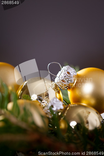 Image of Golden Christmas decoration background