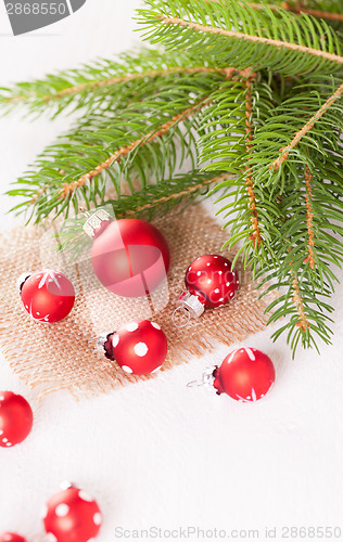 Image of Pretty red polka dot Christmas bauble