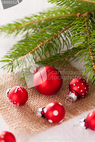 Image of Pretty red polka dot Christmas bauble