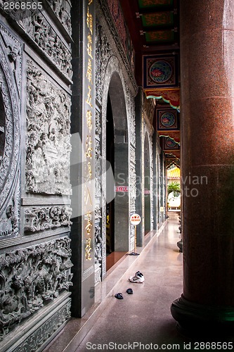 Image of Interior of an ornate Asian temple