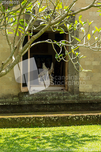 Image of Quiet village lane with lush vegetation in Bali