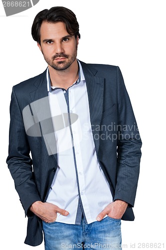 Image of Serious thoughtful young man