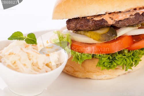 Image of Cheeseburger with cole slaw 