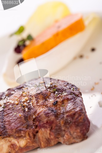 Image of Grilled beef steak with seasoning