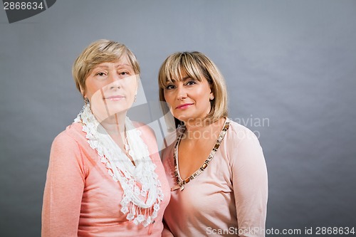 Image of Senior lady with her middle-aged daughter