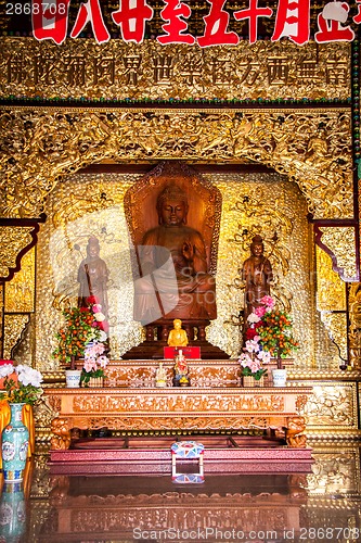 Image of Interior of an ornate Asian temple