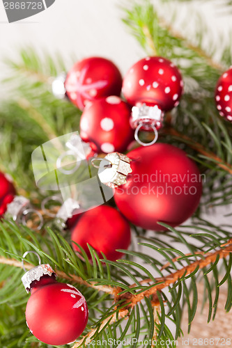 Image of Pretty red polka dot Christmas bauble