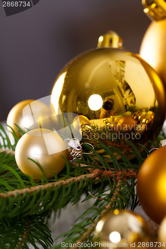 Image of Golden Christmas decoration background