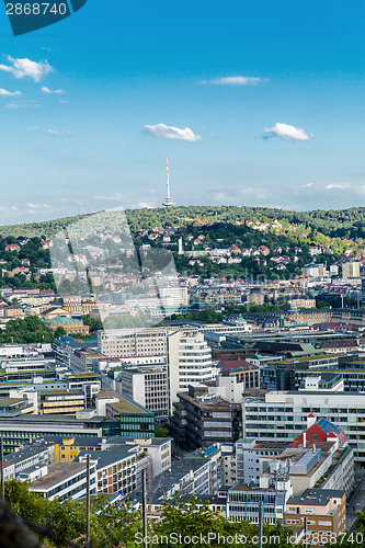 Image of Scenic rooftop view of Stuttgart, Germany