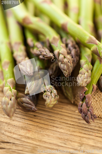 Image of Fresh healthy green asparagus spears