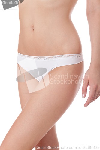 Image of Sexy shapely toned young woman in lingerie