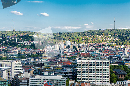 Image of Scenic rooftop view of Stuttgart, Germany