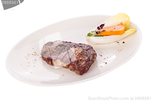 Image of Grilled beef steak with seasoning