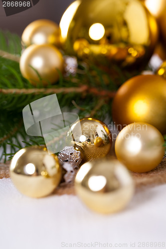 Image of Golden Christmas decoration background