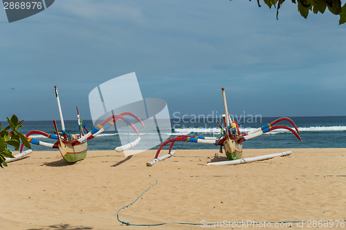 Image of Beautiful tropical beach with lush vegetation