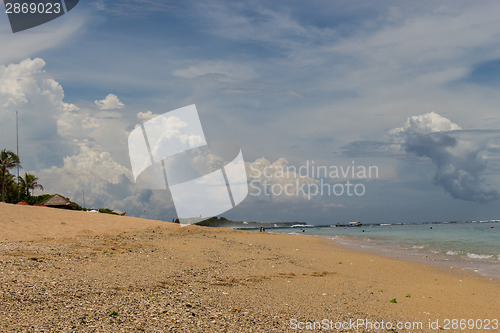 Image of Beautiful tropical beach with lush vegetation