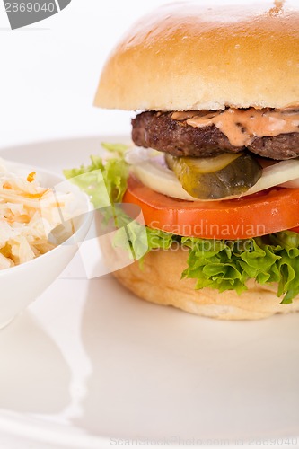 Image of Cheeseburger with cole slaw 