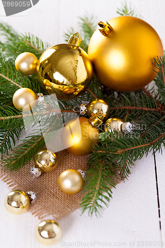 Image of Golden Christmas decoration background