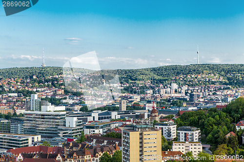 Image of Scenic rooftop view of Stuttgart, Germany