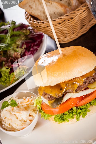 Image of Cheeseburger with cole slaw 